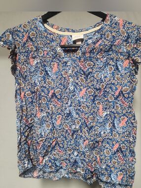 Knox Rose Blue Floral Top